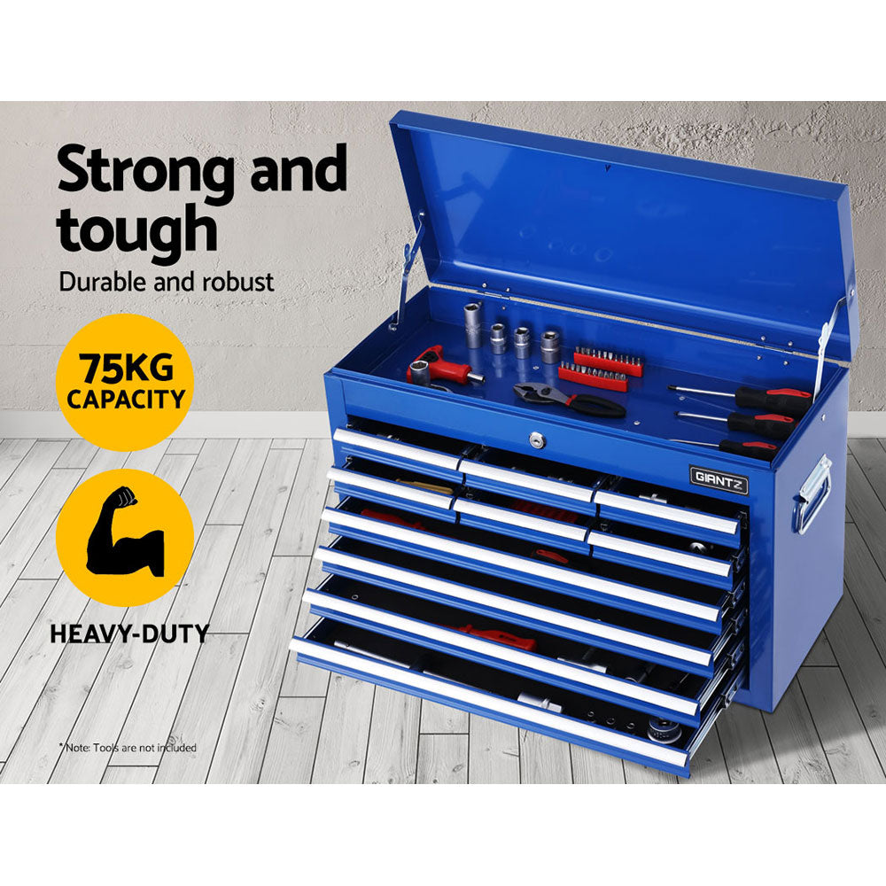 Close-up of tool chest drawer with non-slip liner
