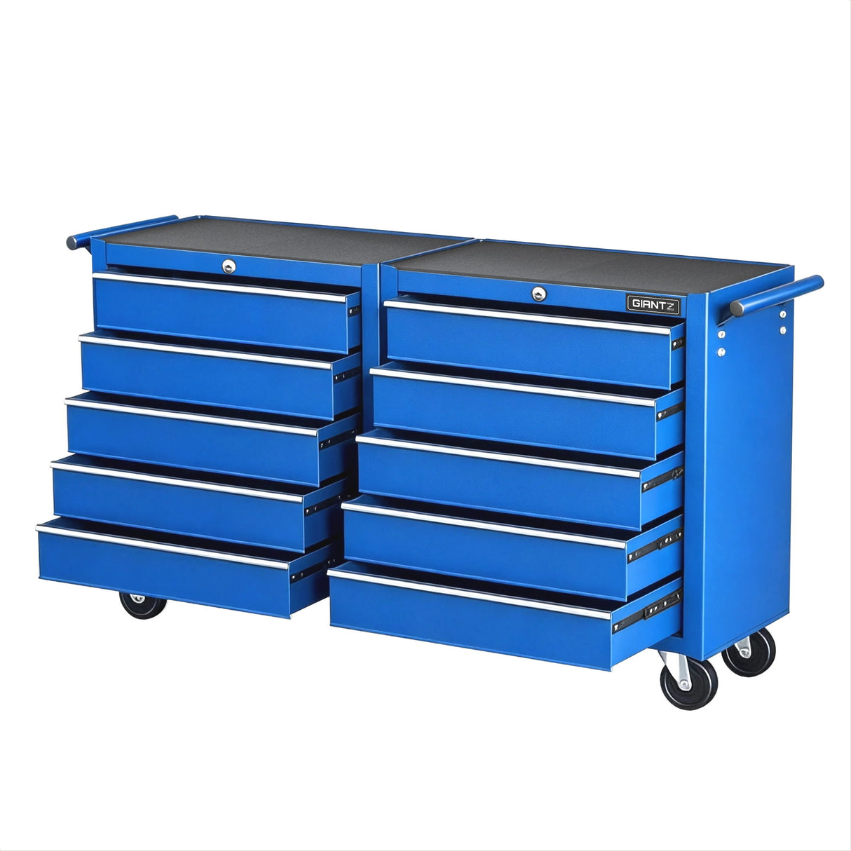 Tool chest trolley with 10 drawers in blue