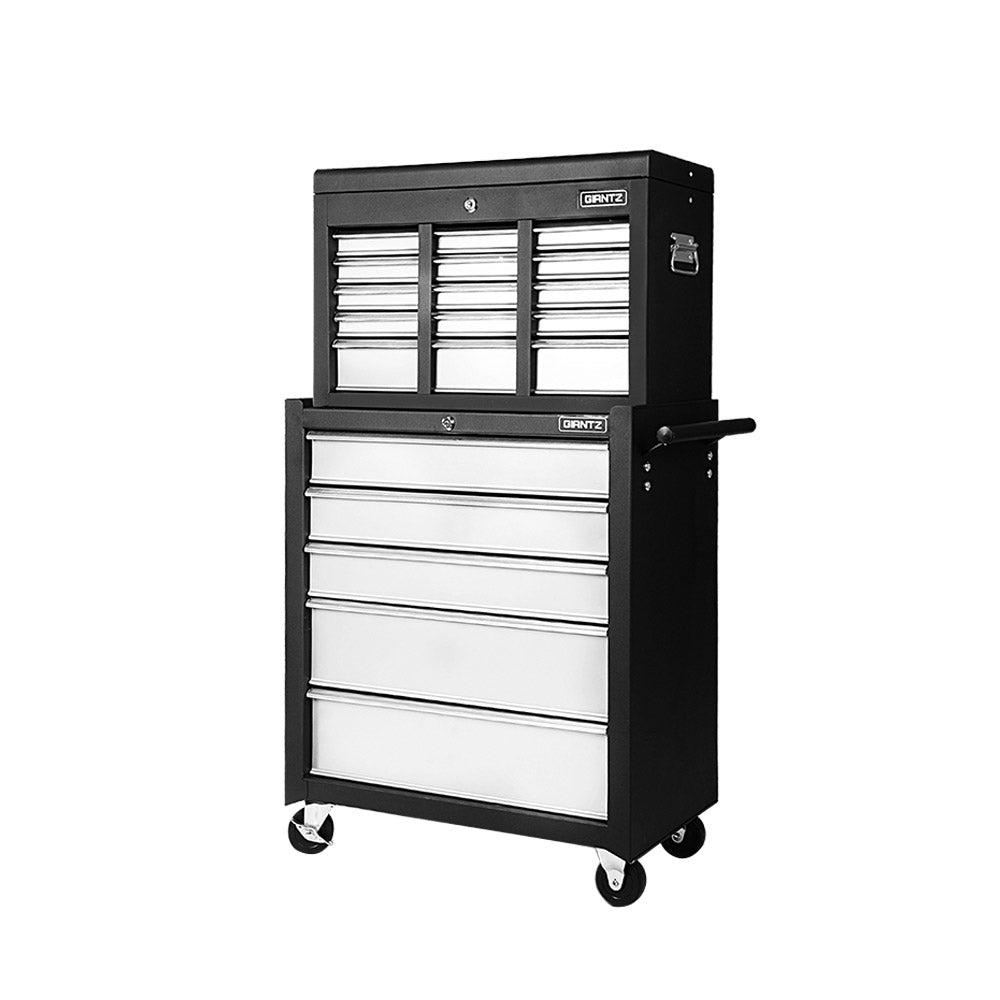 Tool Cabinet Chest Trolley, 14 Drawers Grey
