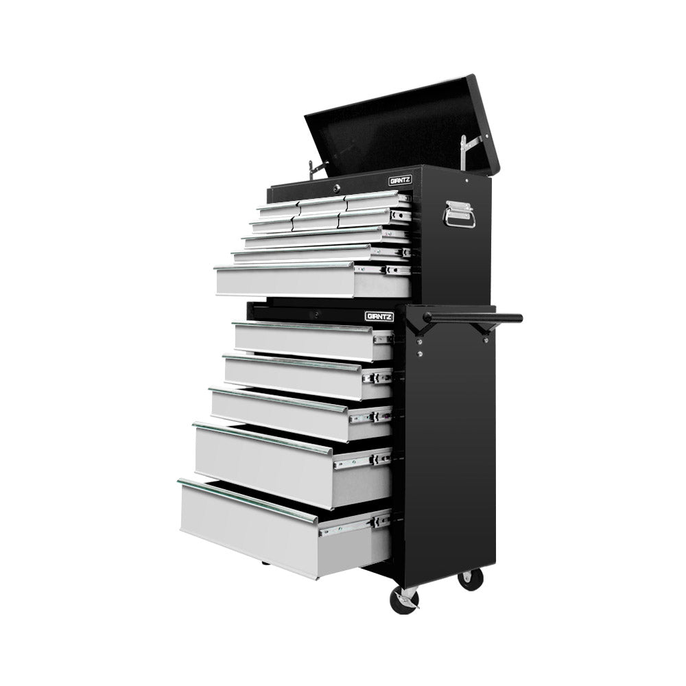 Tool Cabinet Chest Trolley, 14 Drawers Grey