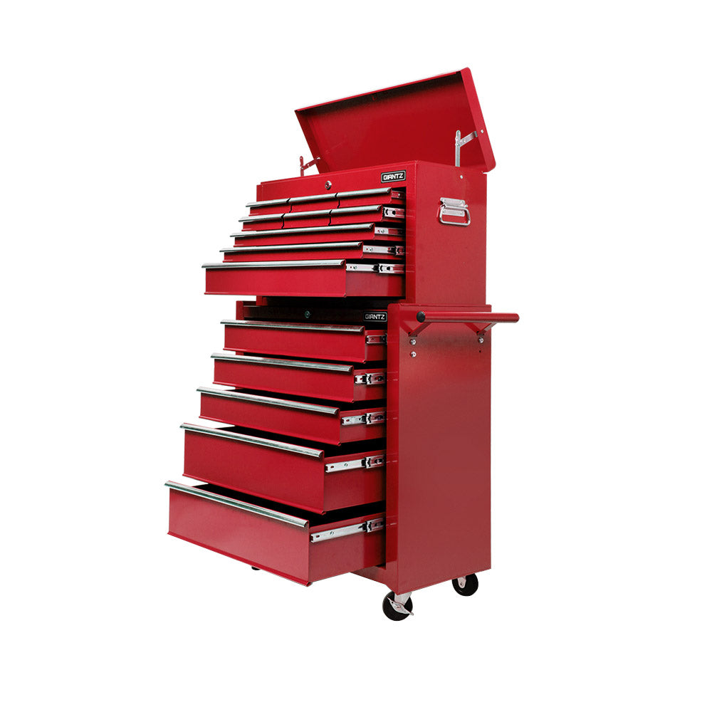 Tool Cabinet Chest Trolley, 14 Drawers Red