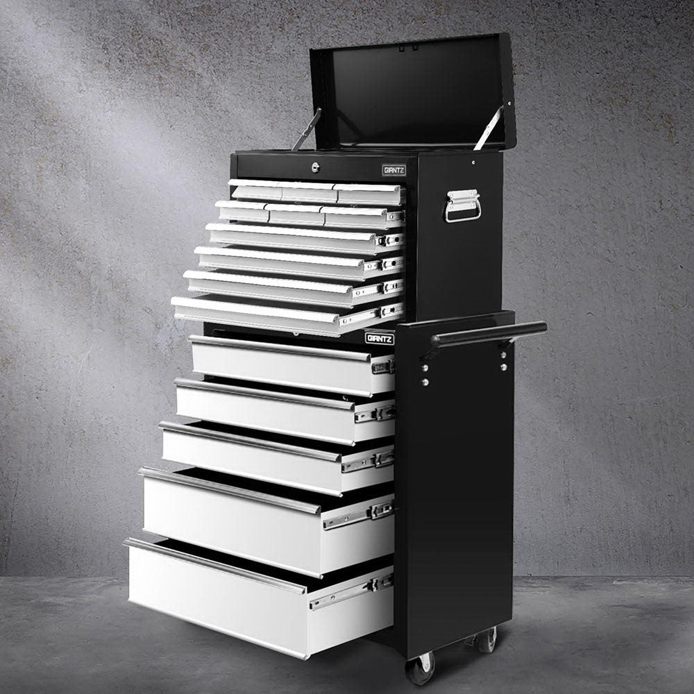 15 Drawer Tool Chest and Trolley Black and Grey