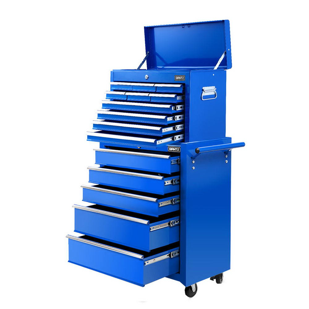 15 drawer 2 in 1 tool chest and trolley in blue
