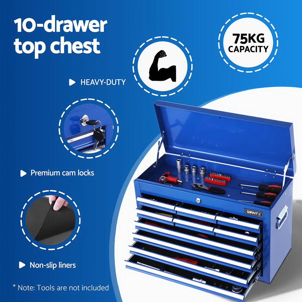 15 drawer 2 in 1 tool chest and trolley in blue