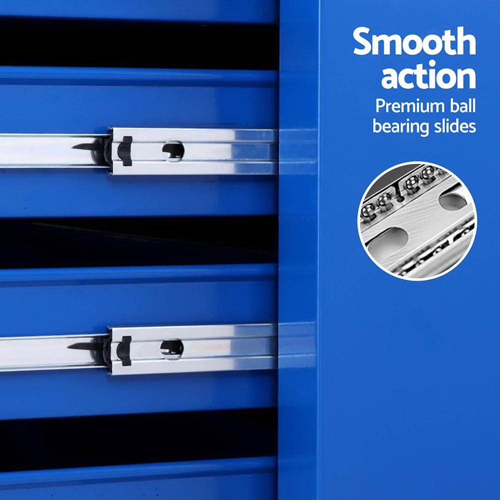 15 drawer 2 in 1 tool chest and trolley in blue