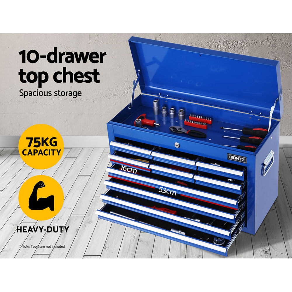 Tool Cabinet Chest Trolley, 17 Drawers Blue