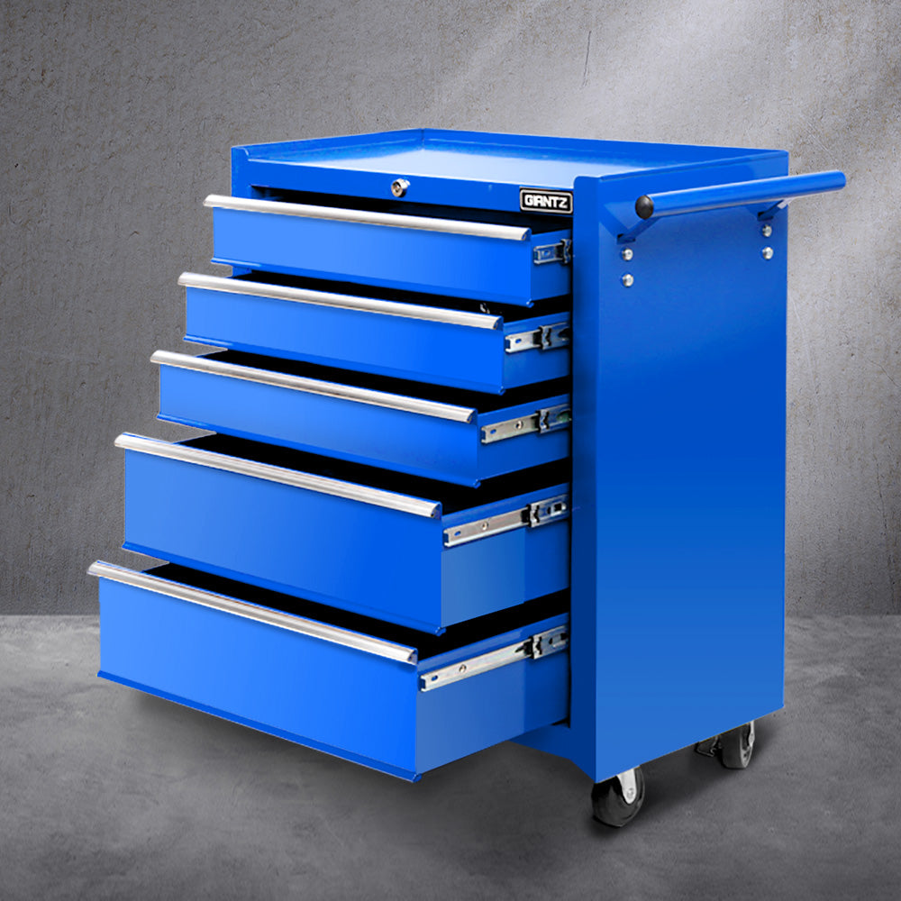 5 Drawer Roller Tool Cabinet Trolley Blue