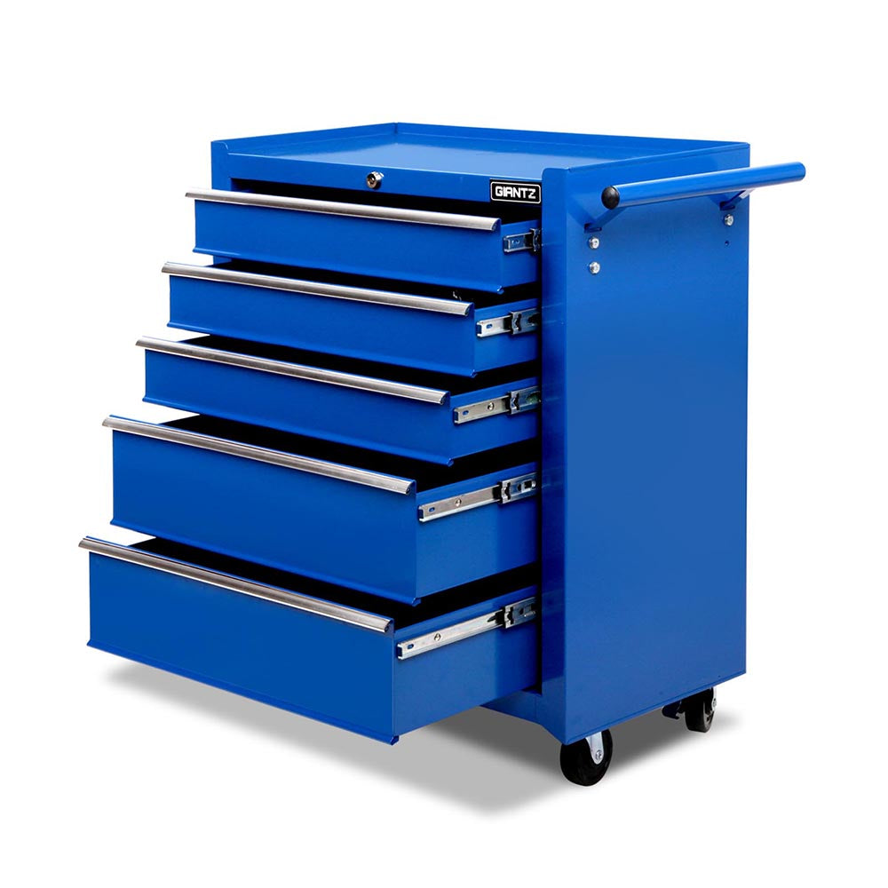 5 Drawer Roller Tool Cabinet Trolley Blue