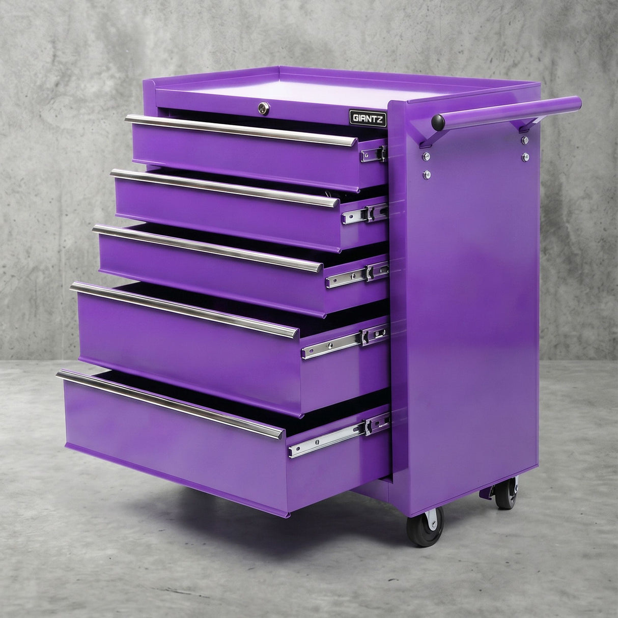 Tool Trolley Cabinet, 5 Drawers Purple