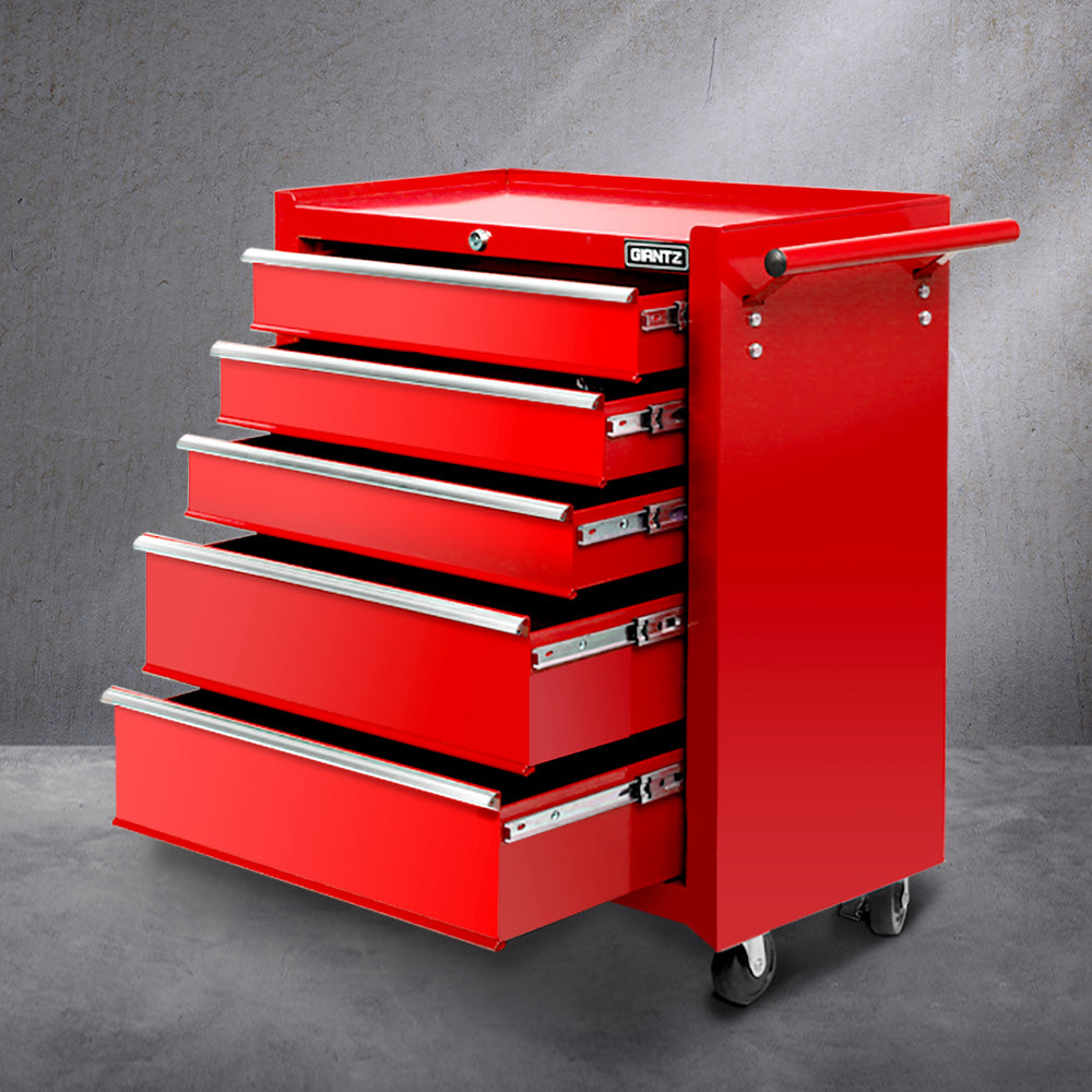 5 Drawer Rolling Tool Cabinet Trolley Red - view 1