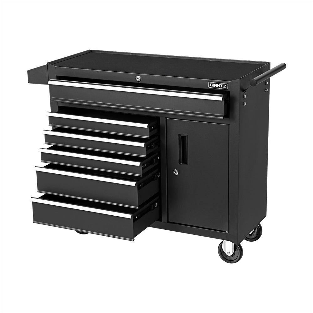 6 Drawer Tool Cabinet with Wheels Black