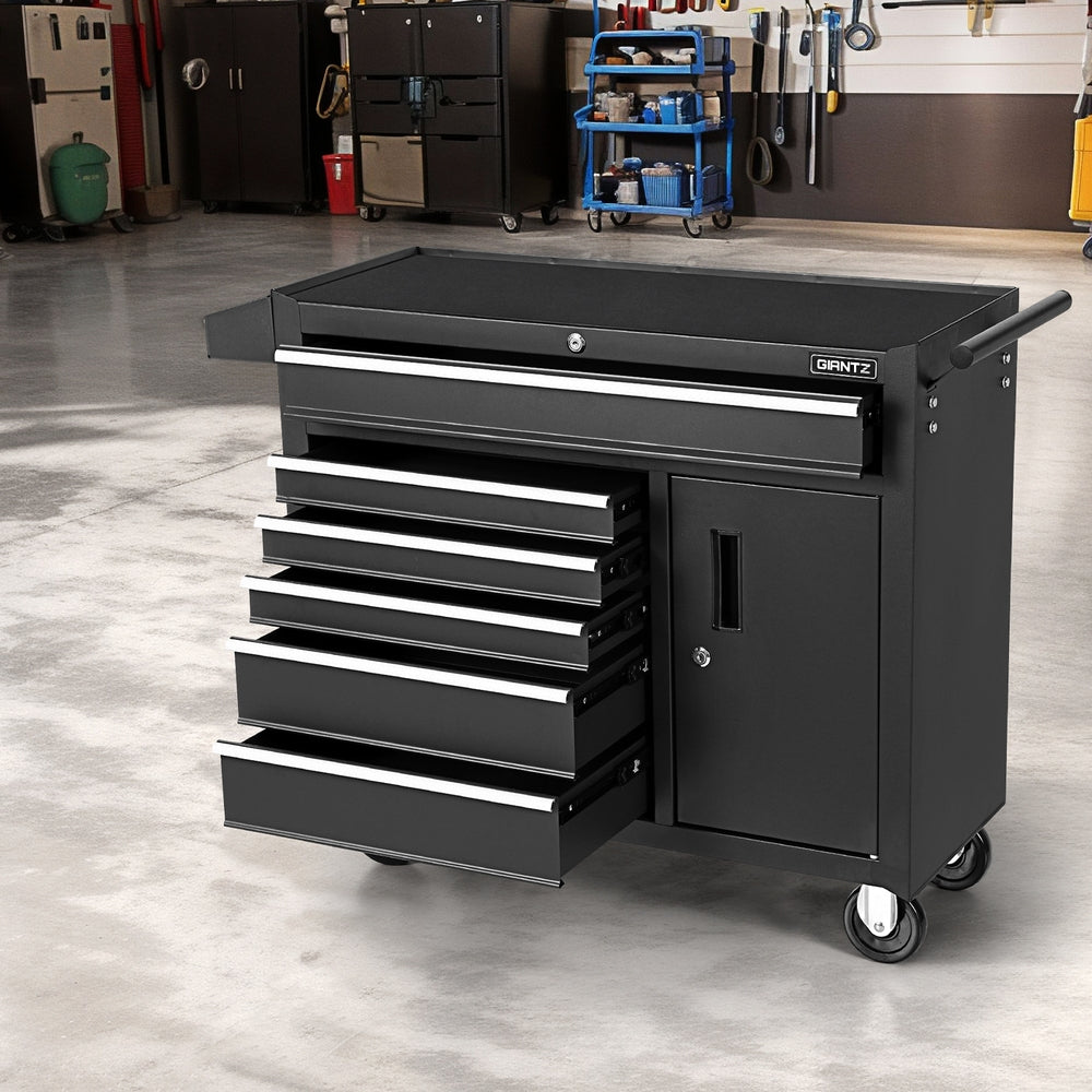 6 Drawer Tool Cabinet with Wheels Black