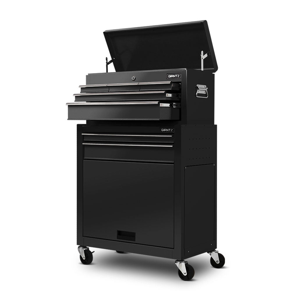 7 Drawer Tool Chest and Roller Cabinet Black - view 3