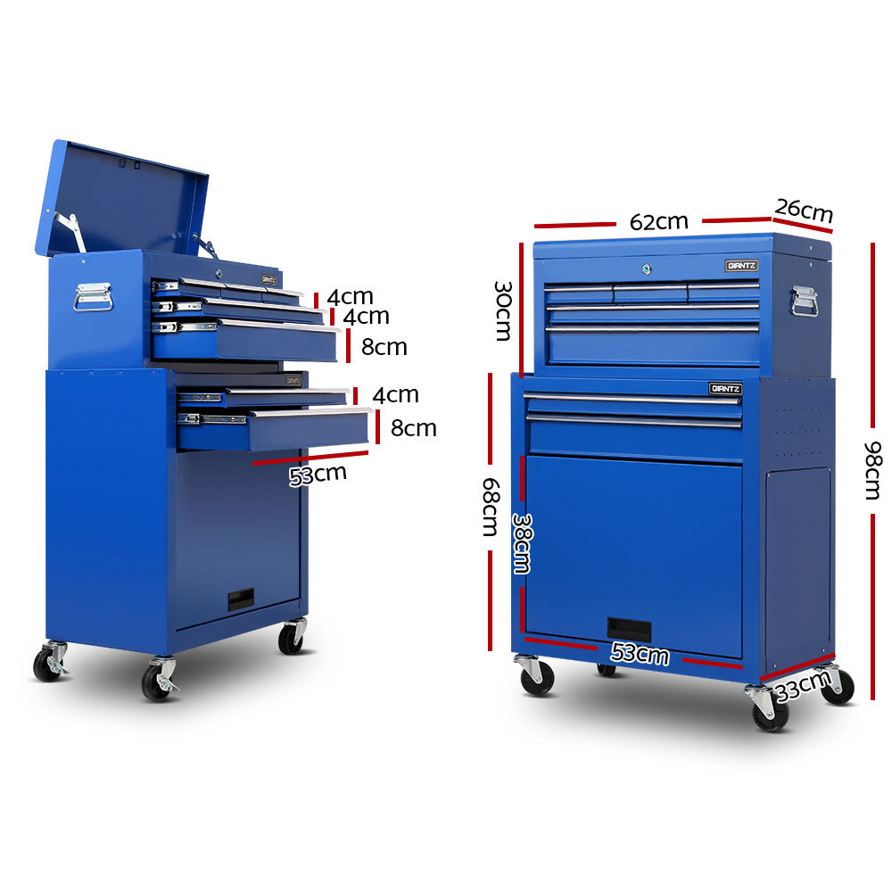 7 Drawer Tool Chest and Roller Cabinet Blue - view 2