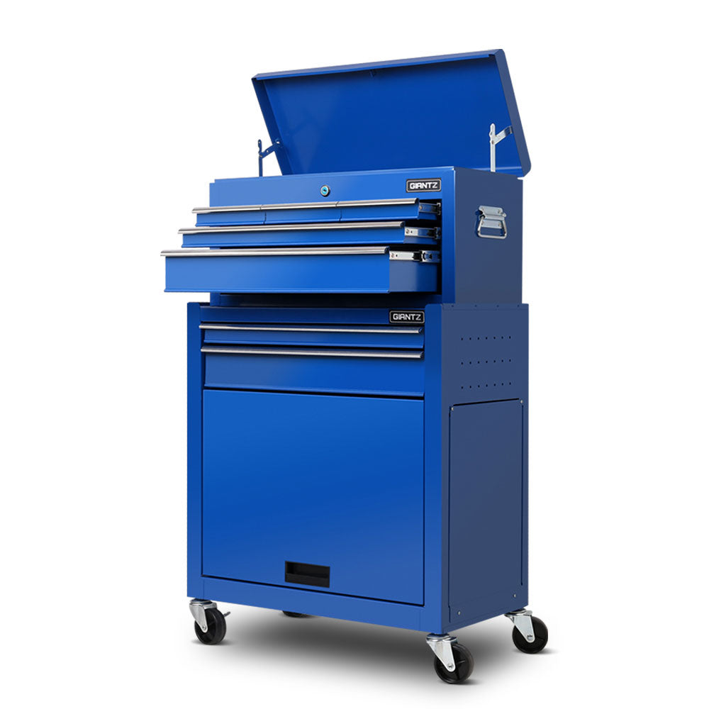 7 Drawer Tool Chest and Roller Cabinet Blue - view 3