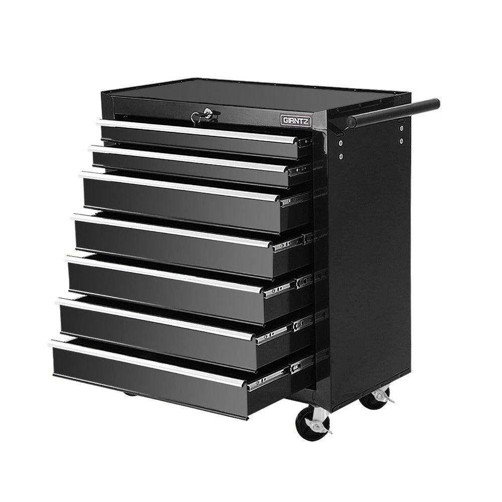 7 Drawer Rolling Tool Cabinet Trolley Black - view 8