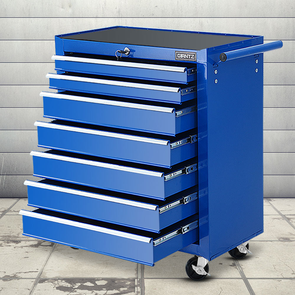 7 Drawer Roller Tool Cabinet Trolley Blue