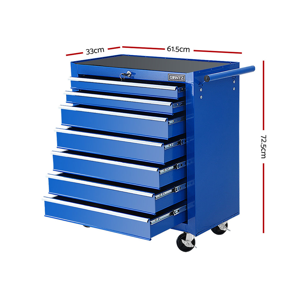 7 Drawer Roller Tool Cabinet Trolley Blue