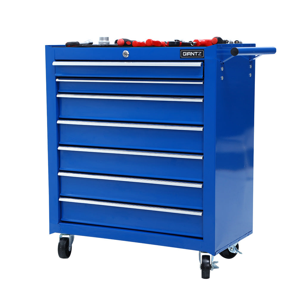 7 Drawer Roller Tool Cabinet Trolley Blue