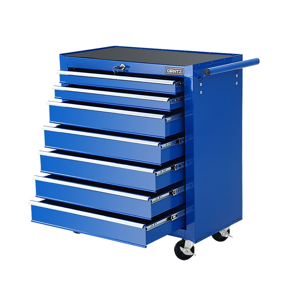 7 Drawer Roller Tool Cabinet Trolley Blue