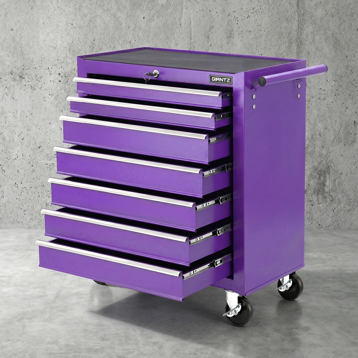 Tool Trolley Cabinet, 7 Drawers Purple