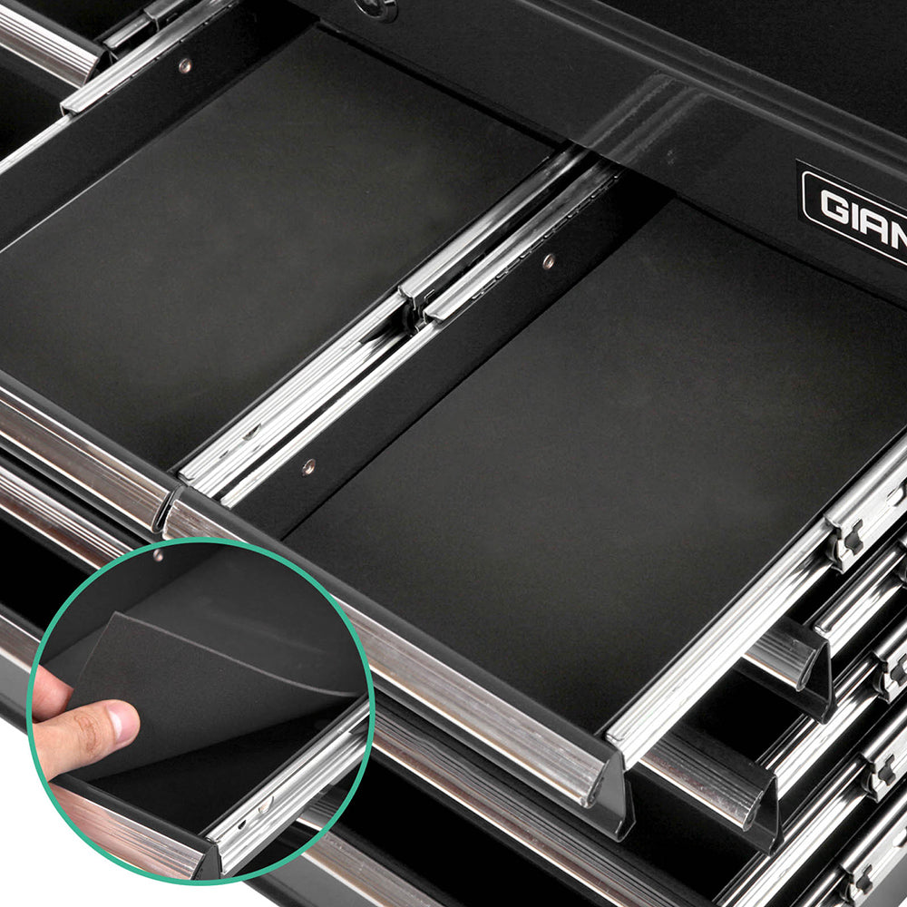 9 drawer steel tool chest cabinet in black view 7