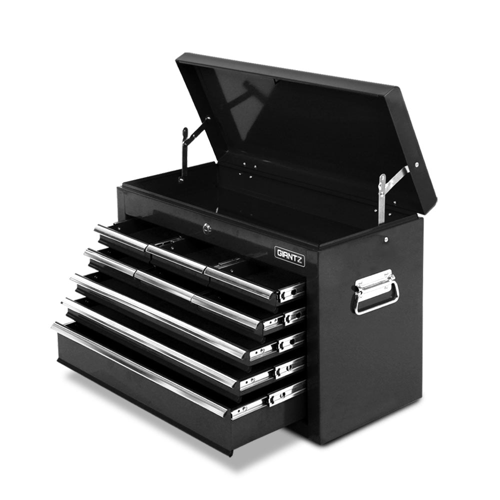 9 drawer steel tool chest cabinet in black view 8