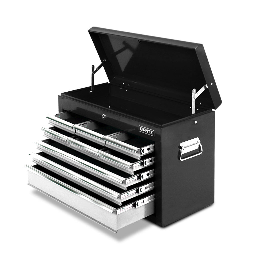 9 drawer steel tool chest cabinet in black and grey view 7