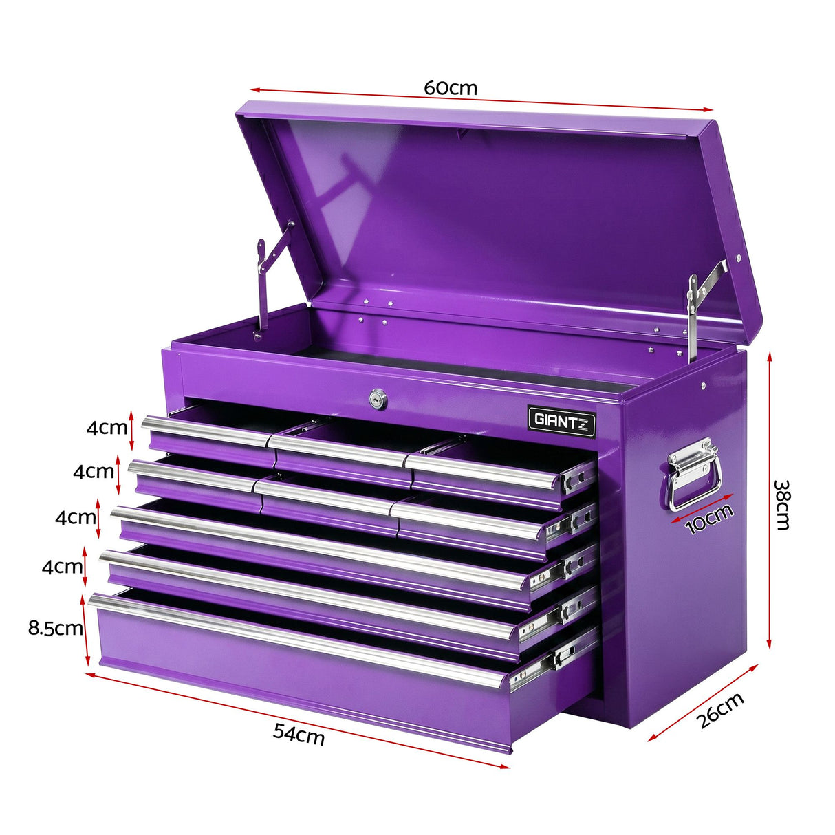 9 Drawer Tool Chest Cabinet Purple