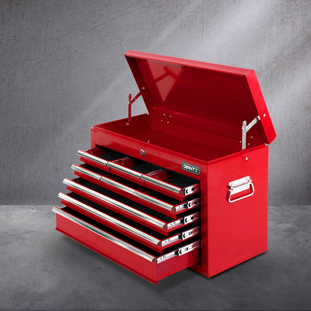 9 drawer steel tool chest cabinet in red
