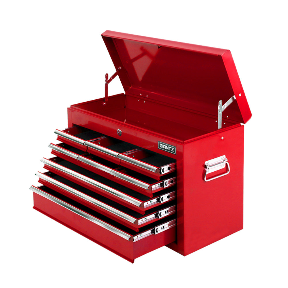 9 drawer steel tool chest cabinet in red view 8