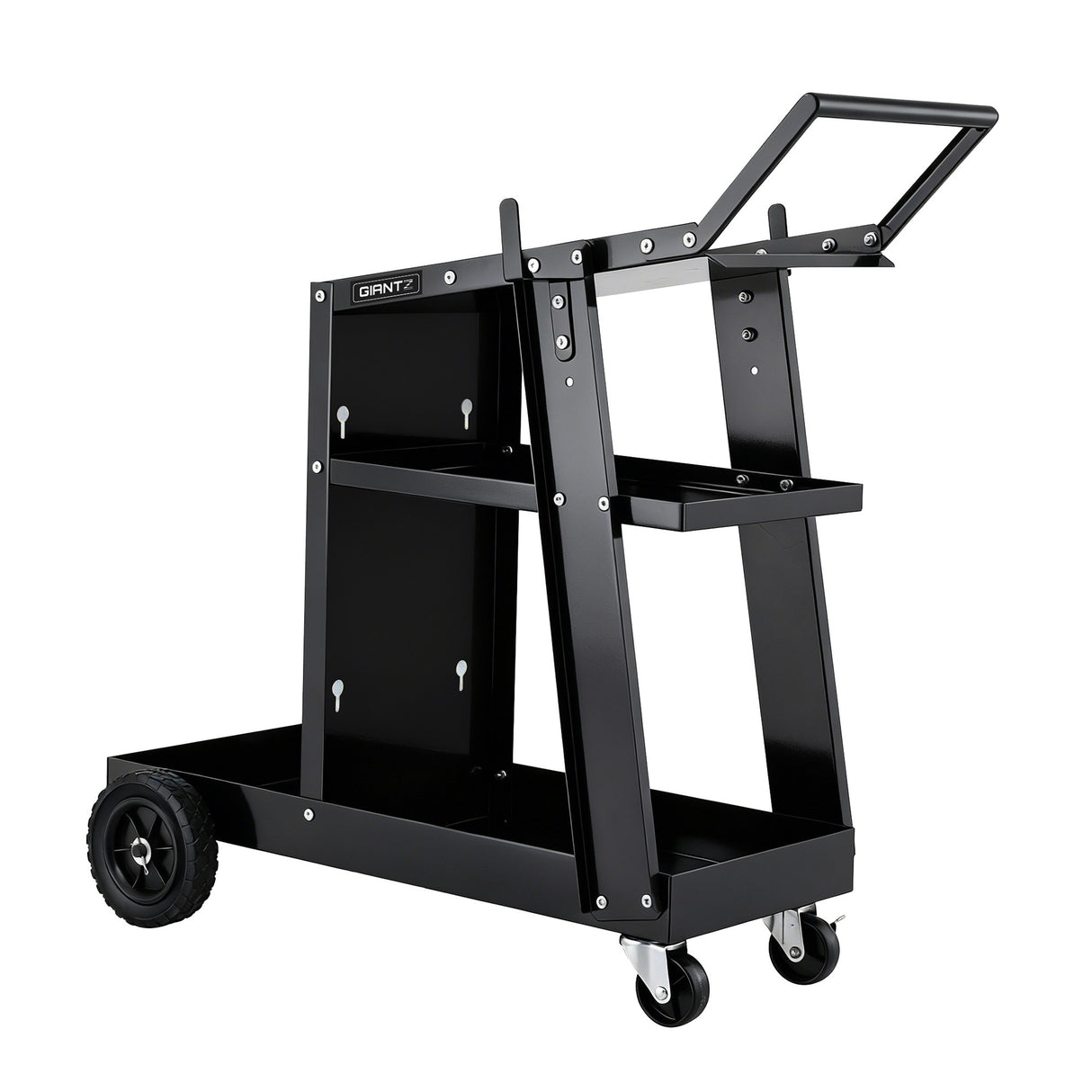 Steel welding trolley cart for MIG TIG and plasma welders black