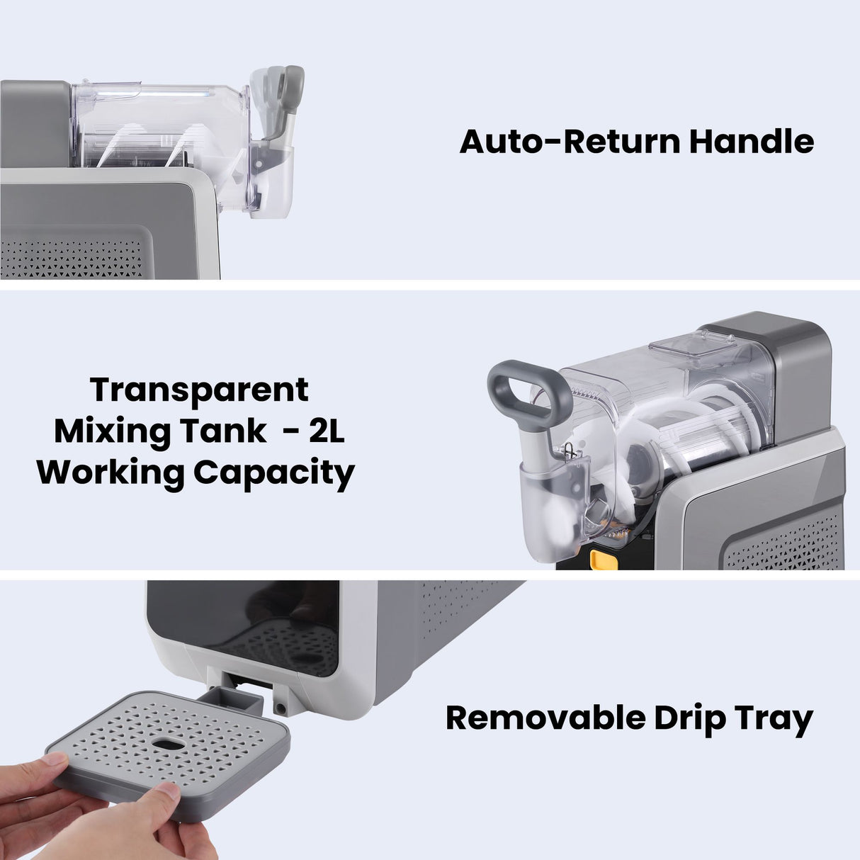 Removable drip tray from the slushie machine