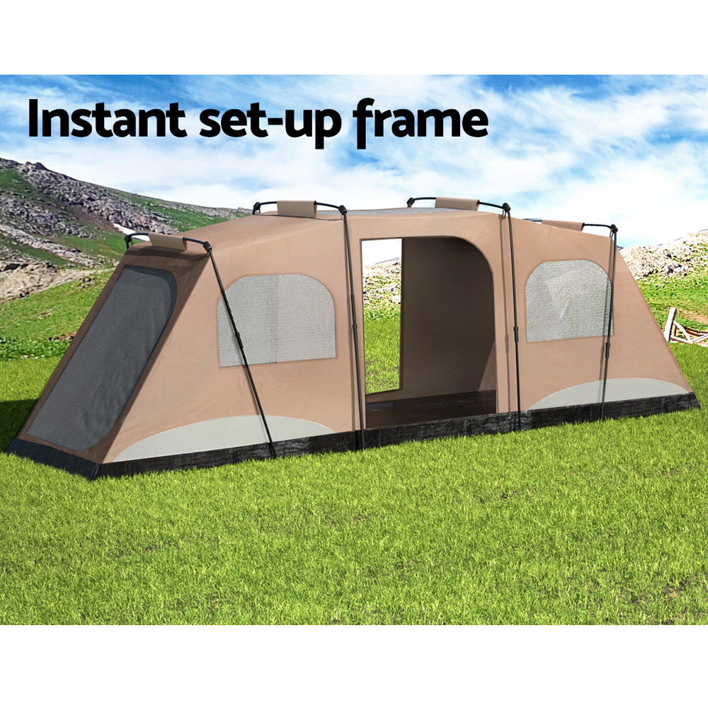 Weisshorn Instant Up Camping Tent, 10-Person, 3 Rooms, Family Hiking