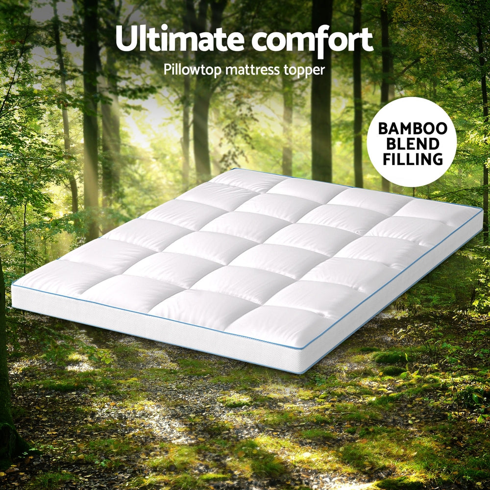 Giselle Bedding 10cm Pillowtop Mattress Topper — Double, Diamond Quilted — Allure Home Collections