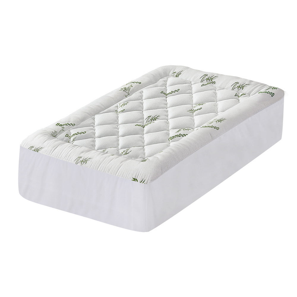 Giselle Bedding 5cm Bamboo Pillowtop Mattress Topper — King Single, 1000GSM — Allure Home Collections
