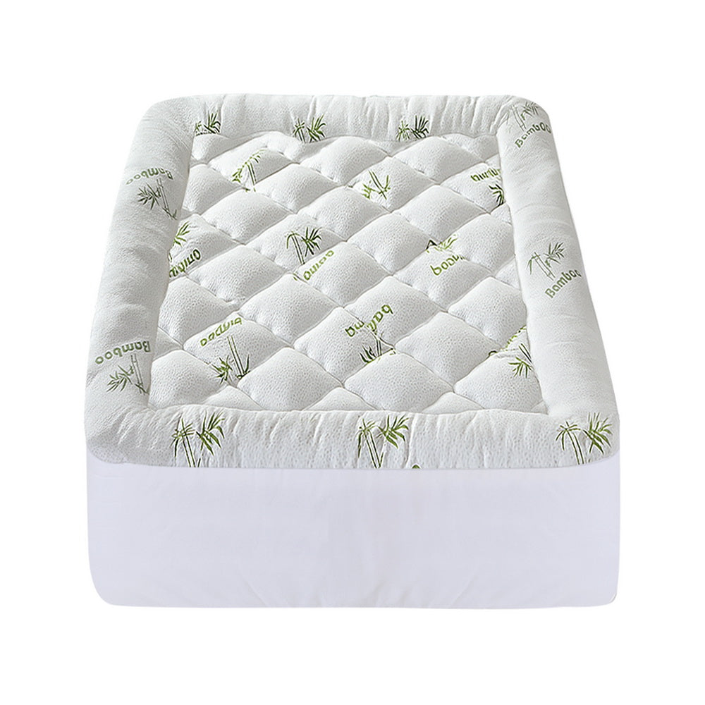 Giselle Bedding 5cm Bamboo Pillowtop Mattress Topper — King Single, 1000GSM — Allure Home Collections