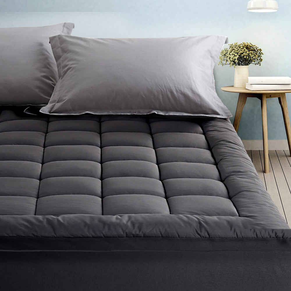 Giselle Bedding 1000GSM Bamboo Charcoal Pillowtop Topper — Single, 400TC — Allure Home Collections