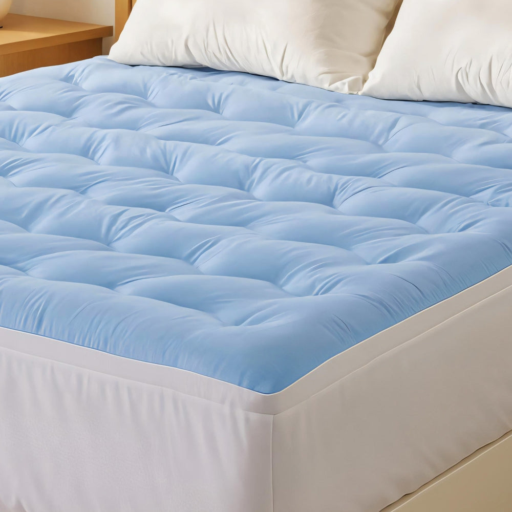Giselle Bedding 5cm Double-Sided Pillowtop Topper — Double, Cooling and Coral Fleece — Allure Home Collections