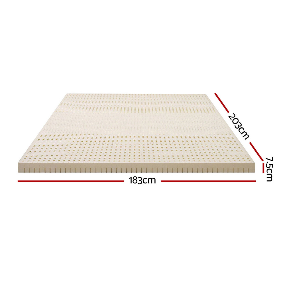Natural latex mattress topper, 7.5cm king