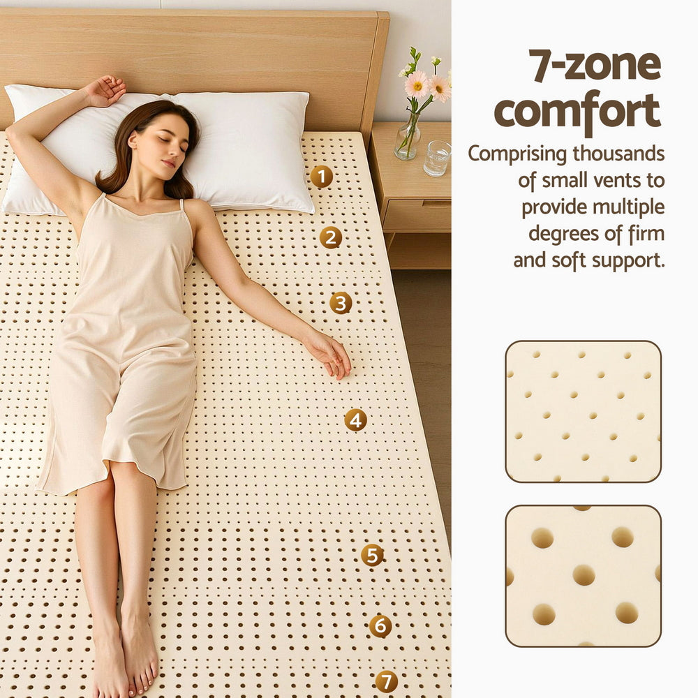 Natural latex mattress topper, 7.5cm king
