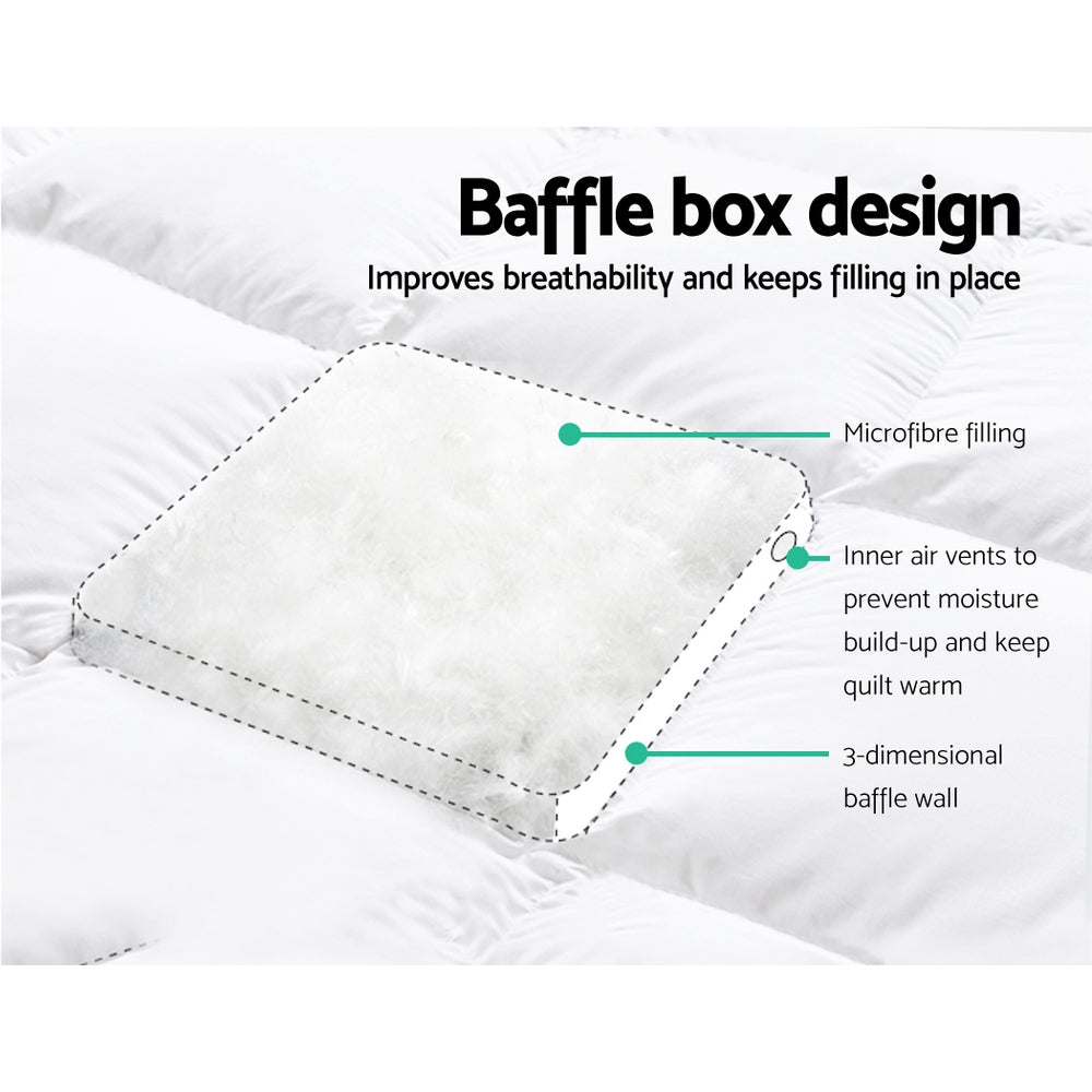 Giselle Bedding Pillowtop Mattress Topper Protector Pad — Single, 1000GSM — Allure Home Collections