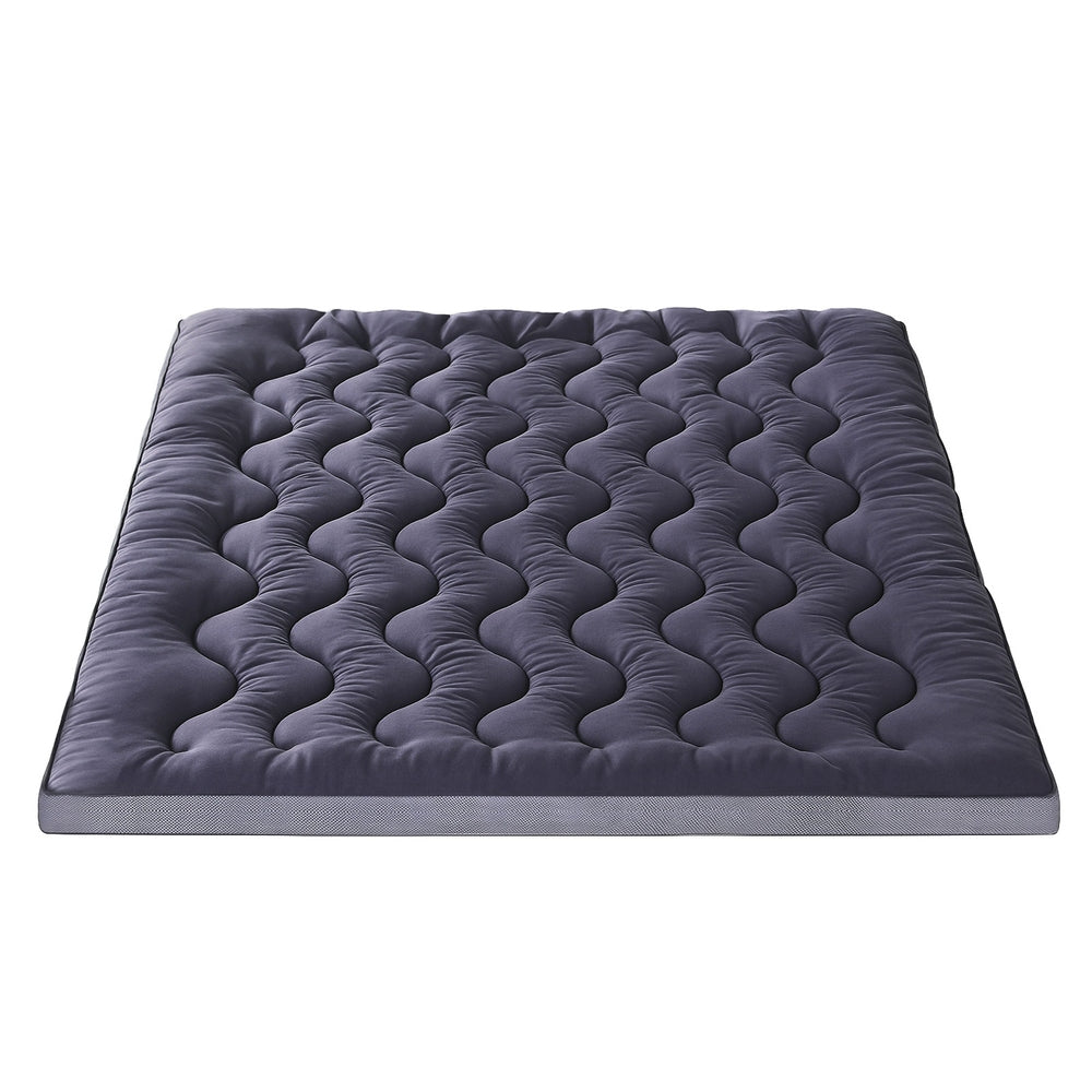 Giselle Bedding 5cm Bamboo Charcoal Pillowtop Topper — King, 3D Wave Quilted — Allure Home Collections