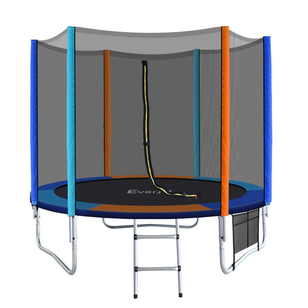 Byfield Round Trampoline with Enclosure and Ladder, 8ft