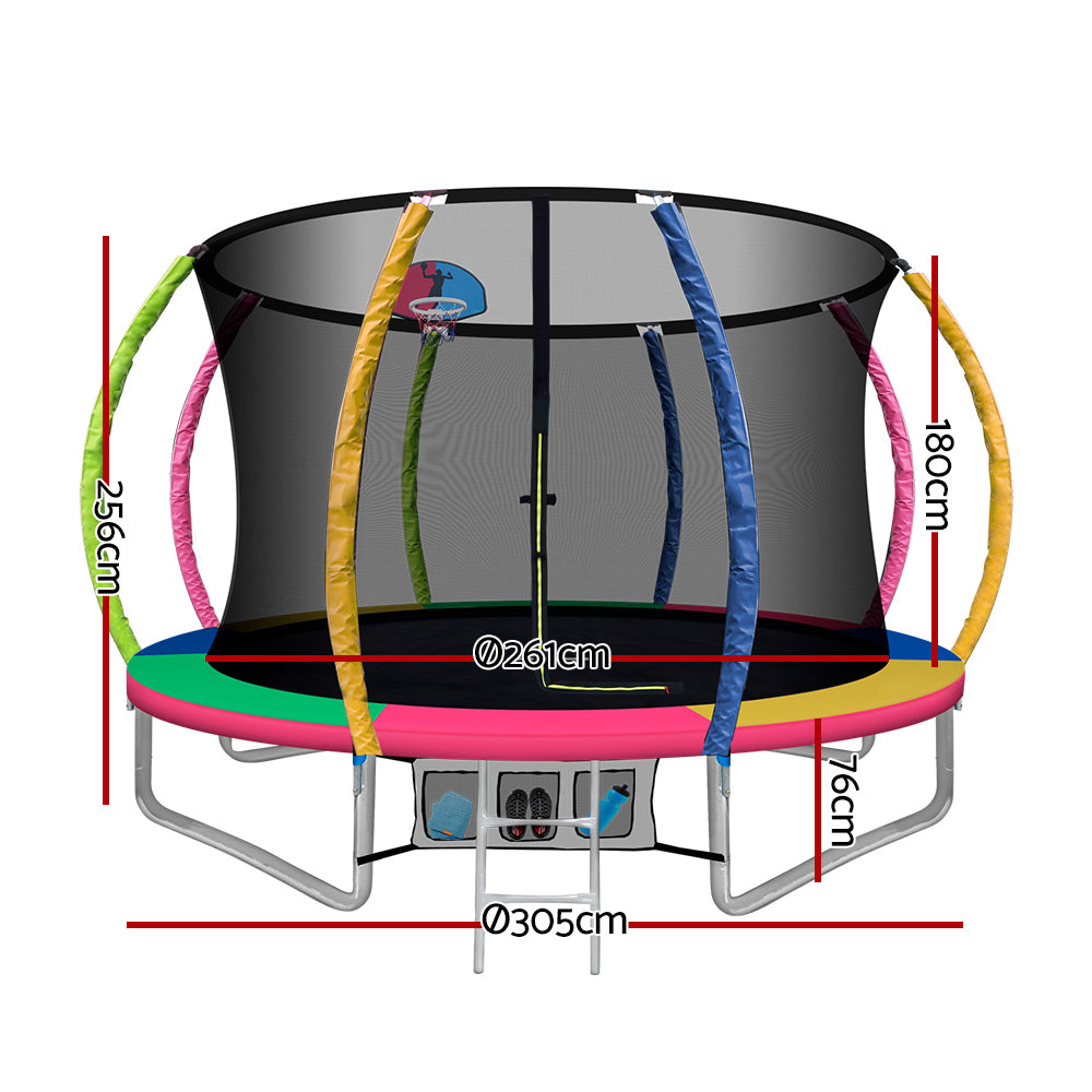 Byfield Round Trampoline with Enclosure and Ladder, 10ft