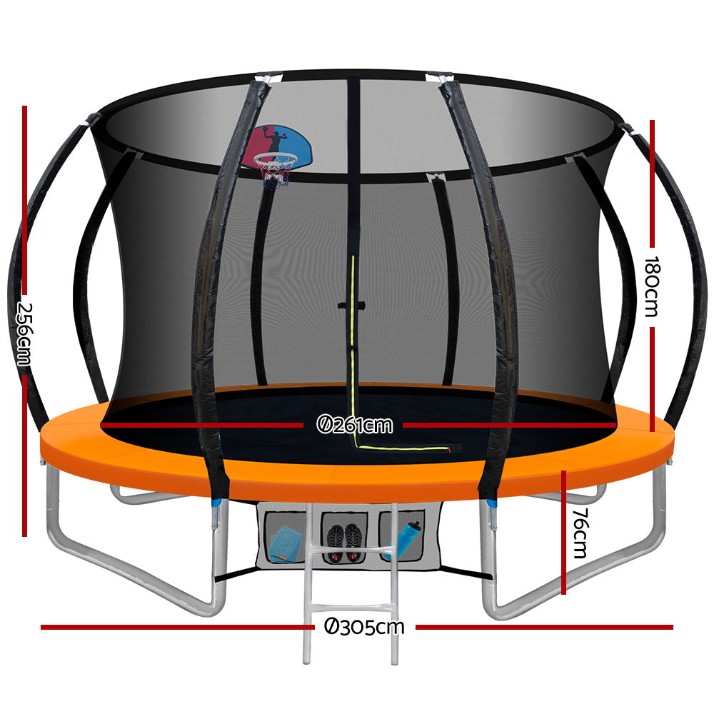 Byfield Round Trampoline with Enclosure and Ladder, 10ft