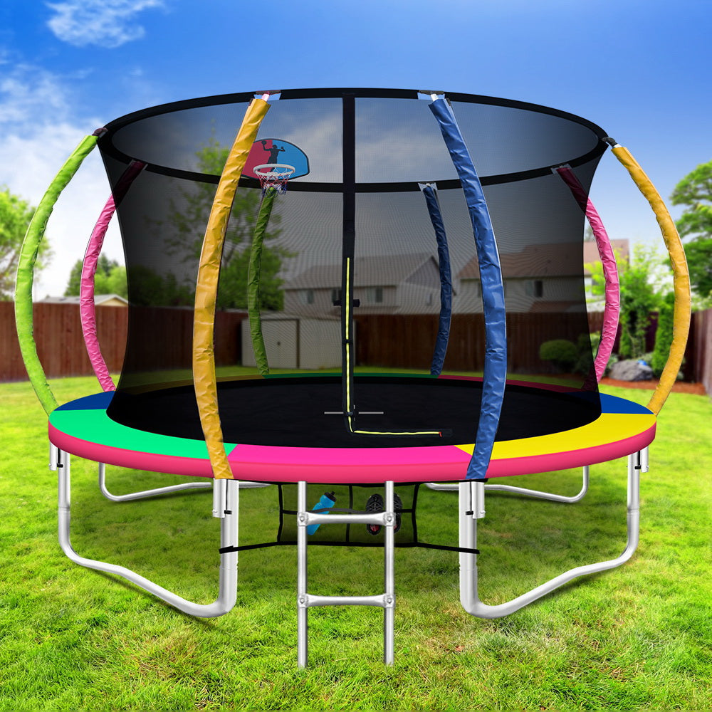 Round 12ft trampoline with full safety enclosure net