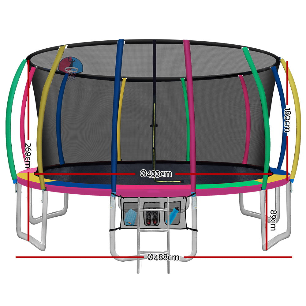 Byfield Round Trampoline with Enclosure and Ladder, 16ft