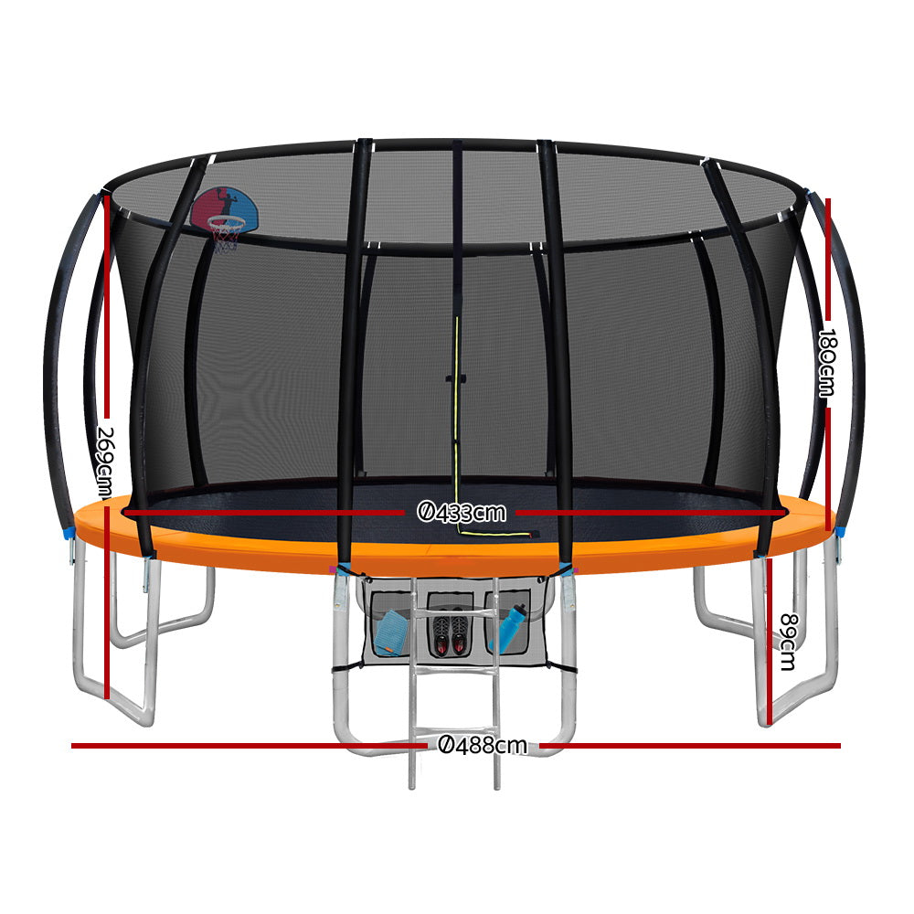 Byfield Round Trampoline with Enclosure and Ladder, 16ft