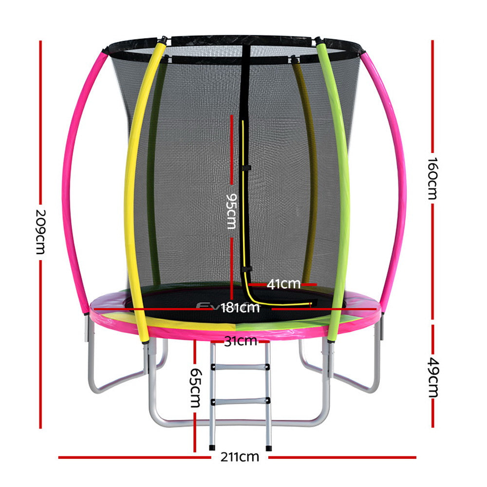Cooee Kids Round Trampoline with Enclosure, 6ft